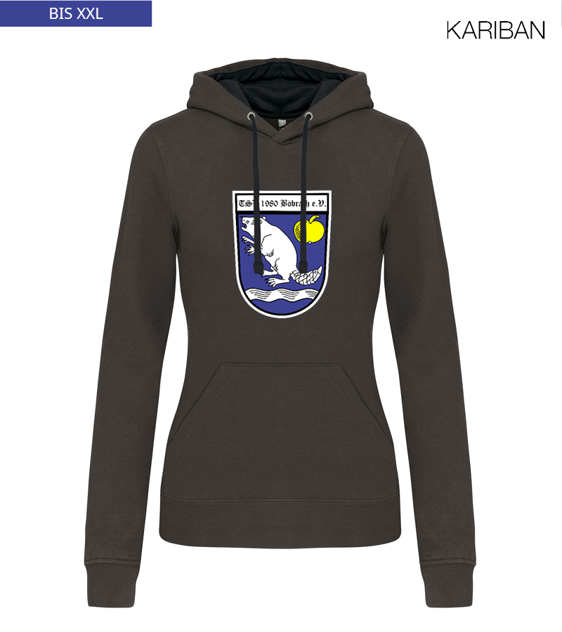 Kariban Damen Hoodie Dark Grey Black "Anton Frontprint"